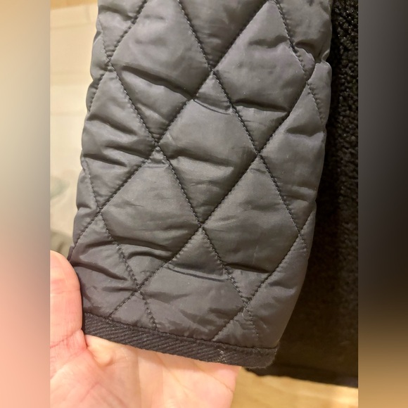 LOFT Black Shearling Mixed Media Coat - XXS Petite - Picture 7 of 10